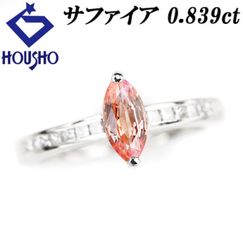 Pink sapphire ring, diamond, Pt900 [Used] [900452]