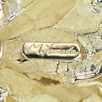 Mizuko Yamada Emerald Pendant Diamond K18 Yellow Gold K18 Pink Gold Artist Designer Leaf Plant Botanical Butterfly Papillon Insect [Used] [900458]
