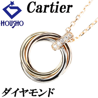 Cartier Diamond Trinity Necklace K18 Yellow Gold K18 White Gold K18 Pink Gold CARTIER Three-Color Gold Circle Round Circle [Used] [900460]