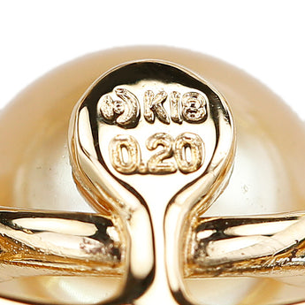 TASAKI White South Sea Pearl Brooch Diamond K18 Yellow Gold TASAKI [Used] [900468]