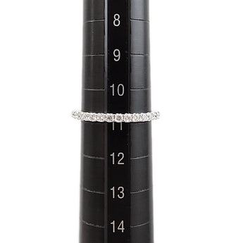 Diamond ring, K18 white gold, half eternity, single letter, thin [Used] [900490]