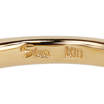 Star Jewelry Diamond Ring K18 Yellow Gold STAR JEWELRY Pinky Ring Half Eternity Thin and Delicate [Used] [900497]
