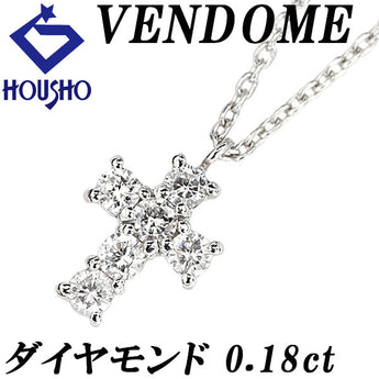 VENDOME AOYAMA Diamond Necklace Pt900 Pt850 VENDOME AOYAMA Cross Delicate [Used] [900529]