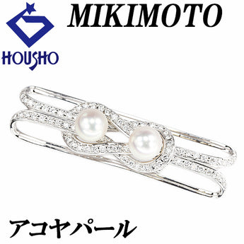 ミキモト 白蝶真珠(南洋真珠) その他アクセサリー ダイヤモンド K14ホワイトゴールド MIKIMOTO 帯留 リボン 水引【中古】【900546】