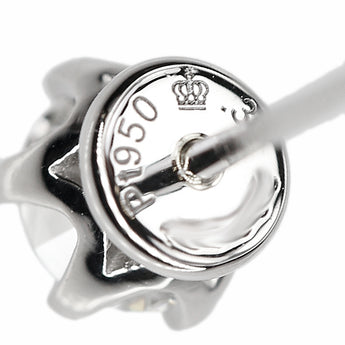 ロイヤル・アッシャー ダイヤモンド ピアス  Pt950 Pt900 ROYAL ASSCHER グレード付き 鑑定書 一粒石 ６本爪【中古】【900554】