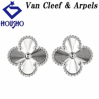 ヴァンクリーフ＆アーペル ヴィンテージ アルハンブラ ギヨシェ ピアス K18ホワイトゴールド Van Cleef & Arpels 地金のみ 石なし【中古】【900556】