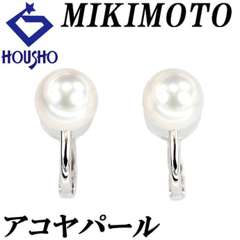 MIKIMOTO Akoya pearl earrings, K18 white gold, MIKIMOTO single pearl [Used] [900562]