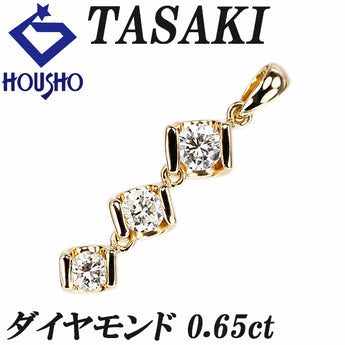 TASAKI Tasaki Pearl Diamond Pendant Top K18 Yellow Gold TASAKI 3-Row [Used] [900570]