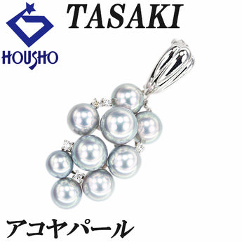 タサキ 田崎真珠 アコヤ真珠 ペンダントトップ ダイヤモンド K18ホワイトゴールド TASAKI【中古】【900576】