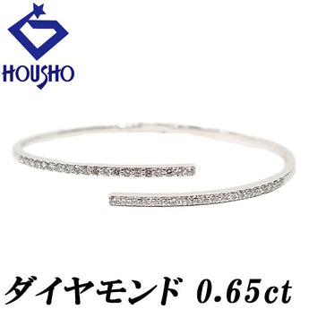 Diamond bangle K18 white gold [Used] [900583]