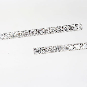 Diamond bangle K18 white gold [Used] [900583]