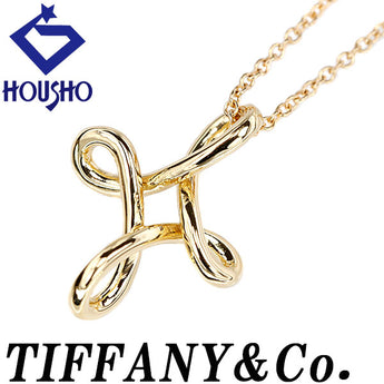 Tiffany Open Cross Necklace K18 Yellow Gold TIFFANY&amp;Co. Elsa Peretti Cross Cross Openwork Base Metal Only No Stones [Used] [900586]