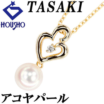 TASAKI Akoya Pearl Necklace Diamond K18 Yellow Gold TASAKI Openwork [Used] [900587]