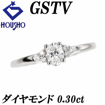 ジーエスティービー ダイヤモンド リング  ダイヤモンド Pt950 GSTV オーバルカット 変形カット ファンシーカット【中古】【900602】