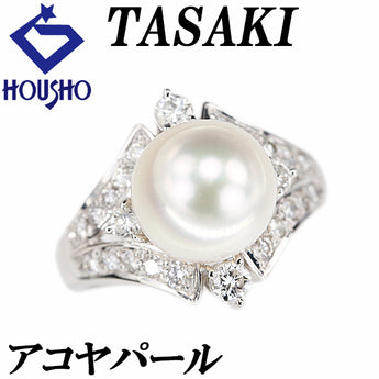 TASAKI Akoya Pearl Ring Diamond Pt900 TASAKI [Used] [900603]