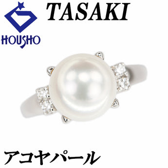 TASAKI Akoya Pearl Ring Diamond Pt900 TASAKI [Used] [900604]