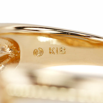 TASAKI Akoya Pearl Ring Diamond K18 Yellow Gold TASAKI Openwork [Used] [900607]