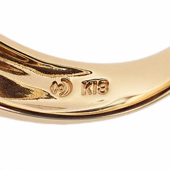 Tasaki Tasaki Pearl Freshwater Pearl Ring Diamond K18 Yellow Gold TASAKI Double Line Wave [Used] [900617]