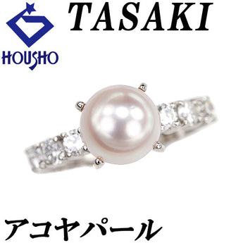 TASAKI Akoya Pearl Ring Diamond Pt900 TASAKI [Used] [900629]