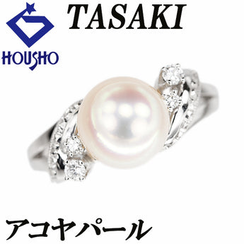TASAKI Akoya Pearl Ring Diamond Pt900 TASAKI [Used] [900630]