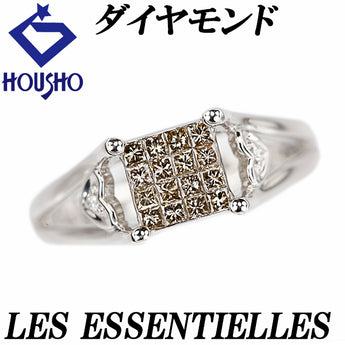 笠原真寿美/レ・エッセンシャル ダイヤモンド リング K18ホワイトゴールド KASAHARA MASUMI/LES ESSENTIELLES ハート 変形カット ファンシーカット プリンセスカット【中古】【900637】