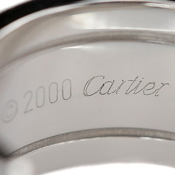 カルティエ C2 リング K18ホワイトゴールド CARTIER ＃50 オープンリング 梨地 ツヤ消し マット 幅広 太め 地金のみ 石なし【中古】【900646】