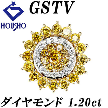 ジーエスティービー ダイヤモンド ペンダントトップ  K18イエローゴールド Pt950 GSTV【中古】【900658】