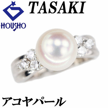 タサキ 田崎真珠 アコヤ真珠 リング ダイヤモンド Pt900 TASAKI【中古】【900668】