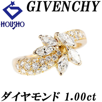Givenchy Diamond Ring Diamond K18 Yellow Gold GIVENCHY Marquise Cut Deformed Cut Fancy Cut [Used] [900689]