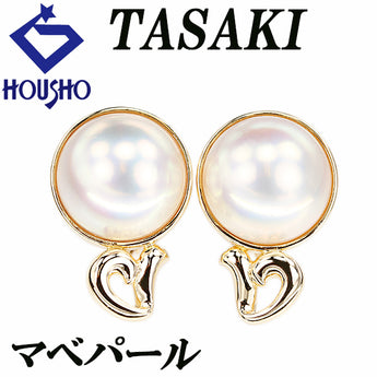 タサキ 田崎真珠 マベパール イヤリング K18イエローゴールド TASAKI 一粒パール【中古】【900701】