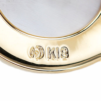 タサキ 田崎真珠 マベパール イヤリング K18イエローゴールド TASAKI 一粒パール 葉 リーフ 植物 ボタニカル【中古】【900702】