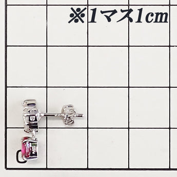 ルビー ピアス  ダイヤモンド Pt900 揺れる【中古】【900716】