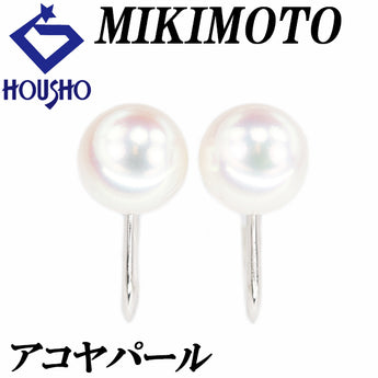MIKIMOTO Akoya Pearl Earrings, K14 White Gold, MIKIMOTO, Single Pearl [Used] [900720]
