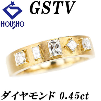 ジーエスティービー ダイヤモンド リング  K18イエローゴールド GSTV 変形カット ファンシーカット 梨地 マット ツヤ消し【中古】【900732】