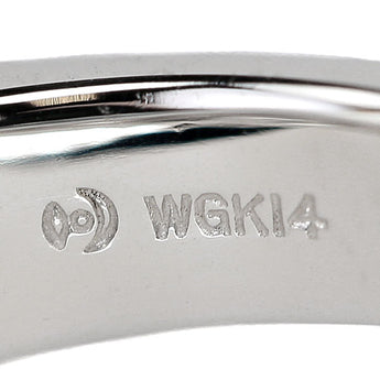 TASAKI Diamond Ring Shell K14 White Gold Square [Used] [900736]