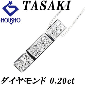 TASAKI Diamond Necklace, K18 White Gold, Square, [Used] [900742]