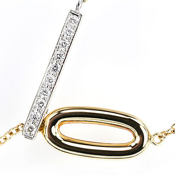 Nanis Diamond Necklace K18 Yellow Gold NANIS 2way Multiway Openwork Circle Round Yen [Used] [900746]