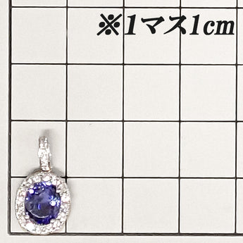 Sapphire pendant top, diamond, K18 white gold [Used] [900755]
