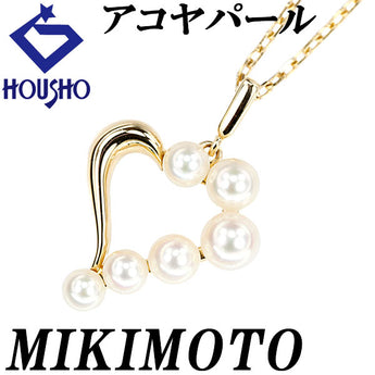 MIKIMOTO Akoya Pearl Necklace K18 Yellow Gold MIKIMOTO Heart Openwork Baby Pearl [Used] [900761]