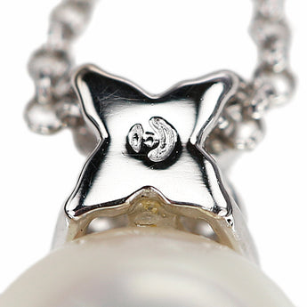 タサキ 田崎真珠 アコヤ真珠 ネックレス ダイヤモンド K18ホワイトゴールド TASAKI 花 フラワー 植物 ボタニカル【中古】【900764】