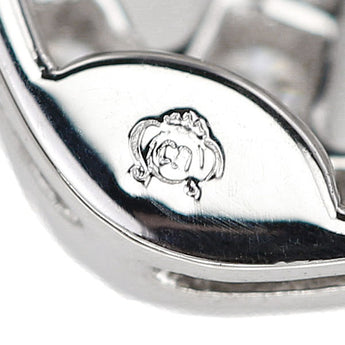 ダイヤモンド ネックレス  K18ホワイトゴールド ミル打ち ミルグレイン スクエア 四角 透かし【中古】【900766】