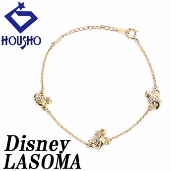 ディズニー ラソマ ブレスレット K18イエローゴールド Disney ミッキーマウス ミニーマウス Mickey キャラクター メンズ ユニセックス 地金のみ 石なし【中古】【900769】