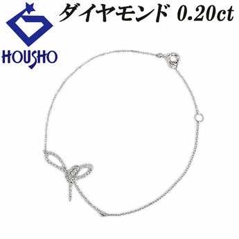 ダイヤモンド ブレスレット  K18ホワイトゴールド リボン【中古】【900770】