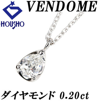 Vendome Aoyama Diamond Necklace Pt950 Pt850 VENDOME AOYAMA Drop Droplet Tear Teardrop Delicate [Used] [900772]