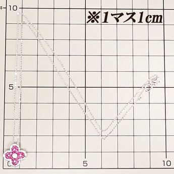 ルビー ネックレス  ダイヤモンド K18ホワイトゴールド 花 フラワー 植物 ボタニカル ミステリーセッティング【中古】【900778】