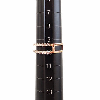 Diamond ring, K18 pink gold, double line, openwork [Used] [900799]