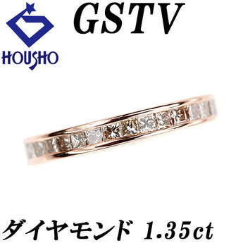 GSTV Brown Diamond Full Eternity Ring K18 Pink Gold GSTV Princess Cut Modified Cut Fancy Cut [Used] [900800]