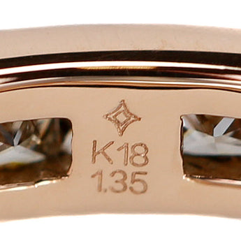 GSTV Brown Diamond Full Eternity Ring K18 Pink Gold GSTV Princess Cut Modified Cut Fancy Cut [Used] [900800]