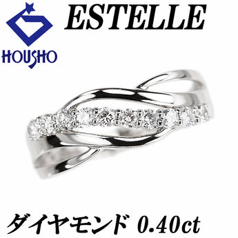 エステール ダイヤモンド リング  Pt900 ESTELLE 透かし ウェーブ【中古】【900825】