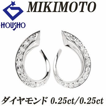 MIKIMOTO Diamond Earrings K18 White Gold MIKIMOTO [Used] [900829]